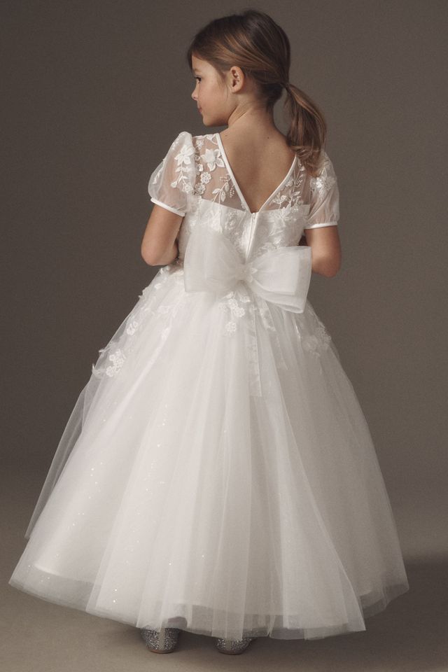 Princess Daliana Belted Floral Appliqué Flower Girl Dress #2
