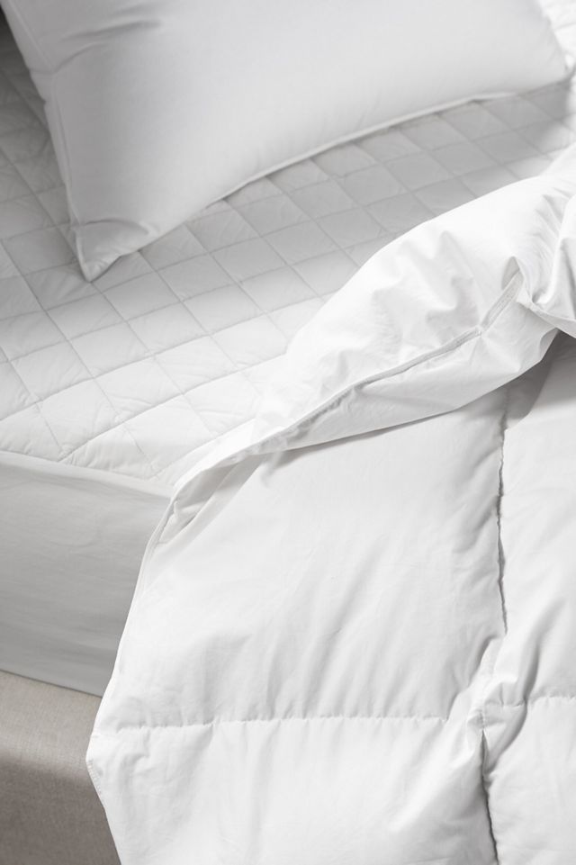 Quilted Full-Size Organic Cotton Mattress Pad in White
