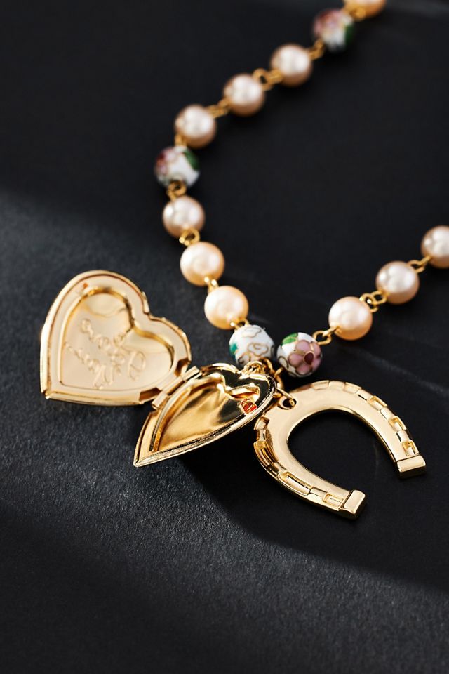 The Sage Vintage Lucky Cloisonné Charm Necklace #1