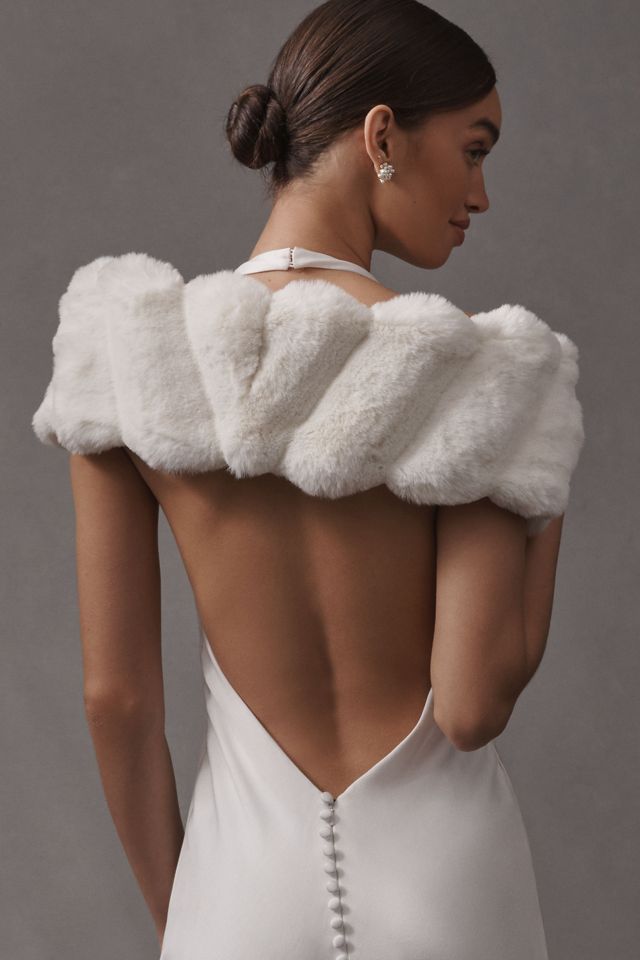 Theia Faux-Chinchilla Pull-Through Stole #1