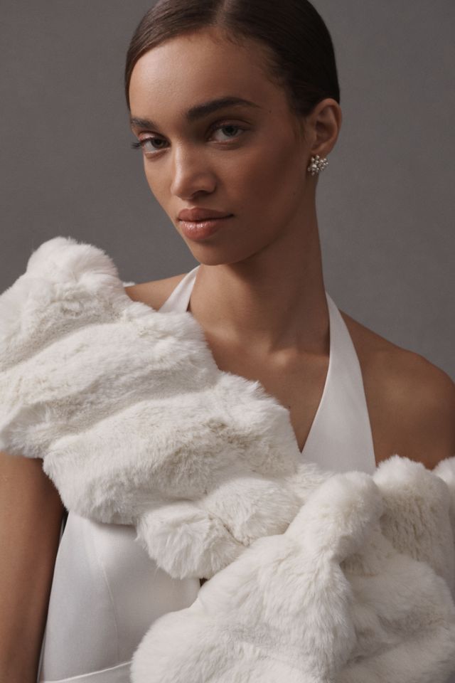 Theia Faux-Chinchilla Pull-Through Stole #3