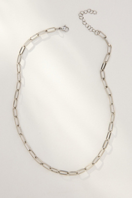 Flat Edge Link Paperclip Chain Necklace