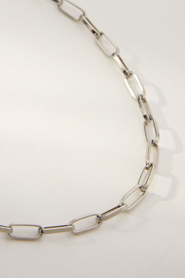 Boxbar Flat Edge Link Paperclip Chain Necklace #1