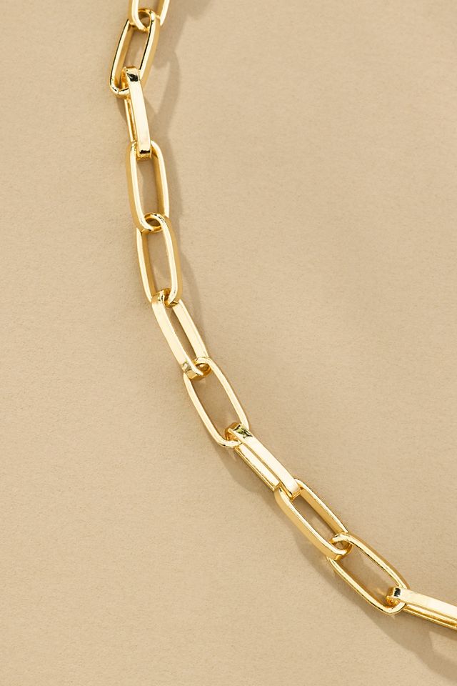 Boxbar Flat Edge Link Paperclip Chain Necklace #1