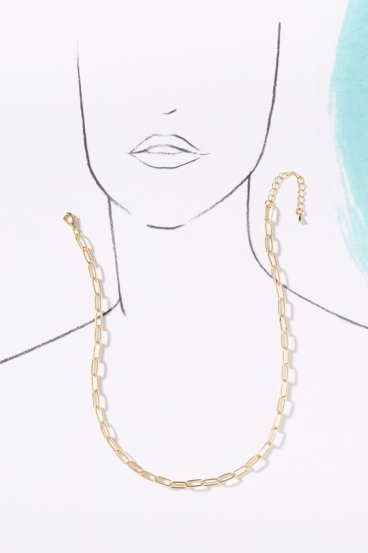 Boxbar Flat Edge Link Paperclip Chain Necklace