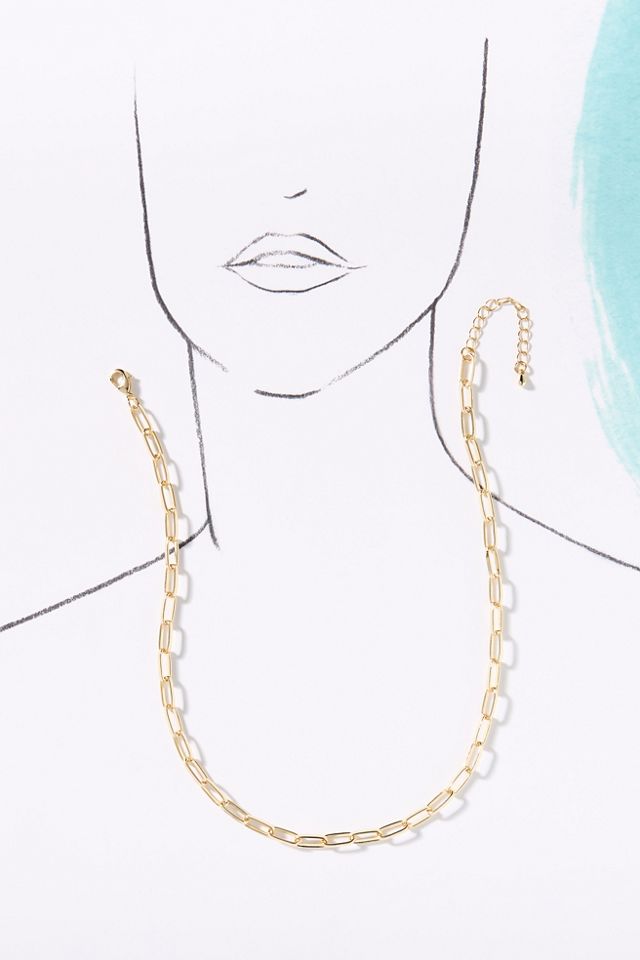 Boxbar Flat Edge Link Paperclip Chain Necklace #2