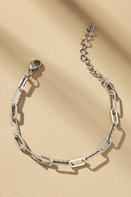 Textured Paperclip Charm Bracelet