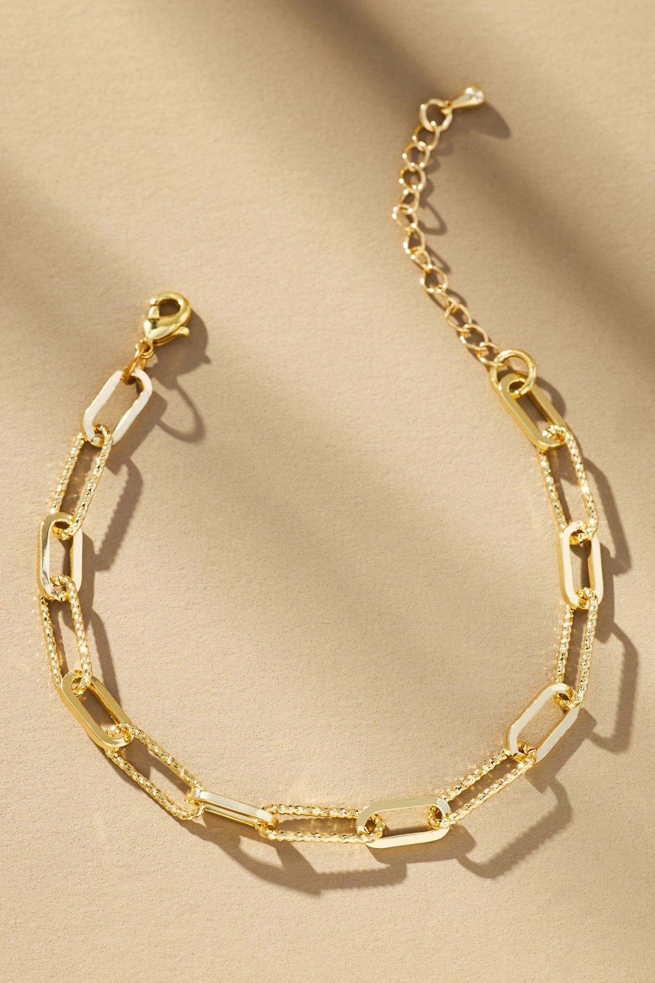 Textured Paperclip Charm Bracelet