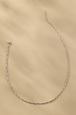 Boxbar Link Paperclip Charm Necklace In Silver