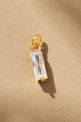Boxbar Crystal Rectangle Charm In Gold
