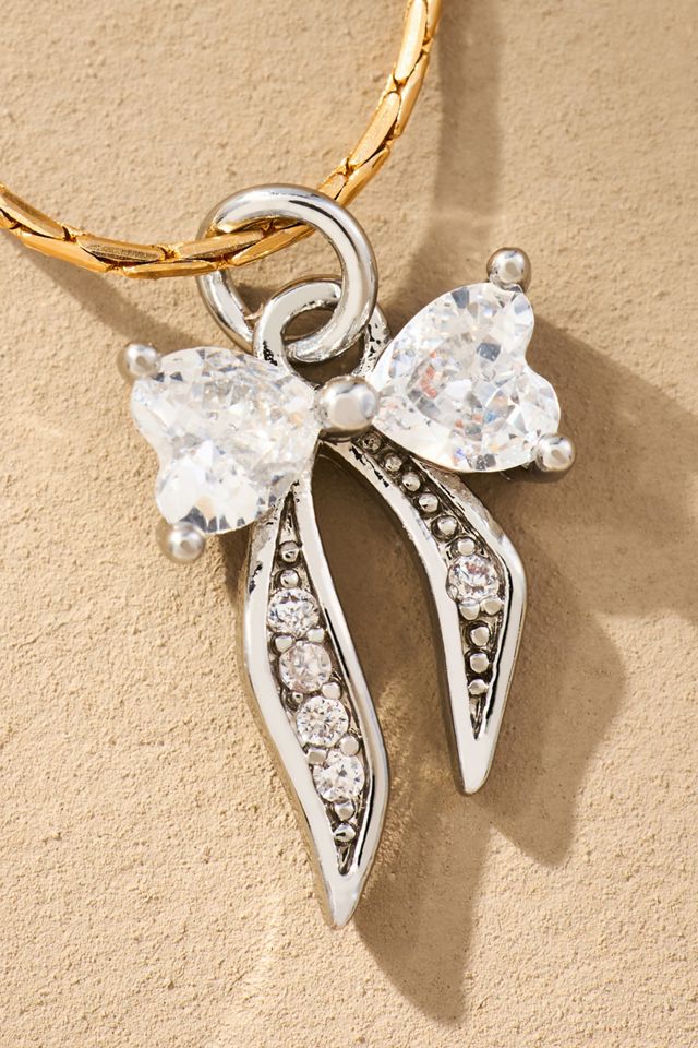 Boxbar Crystal Heart Ribbon Bow Charm #1