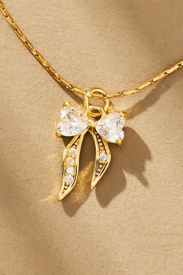 Boxbar Crystal Heart Ribbon Bow Charm #1