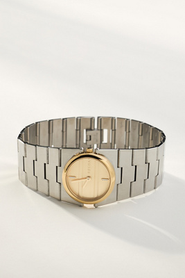Breda Sync Round Face Metal Watch In Silver