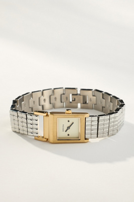 Breda Revel Square Face Metal Watch In Silver