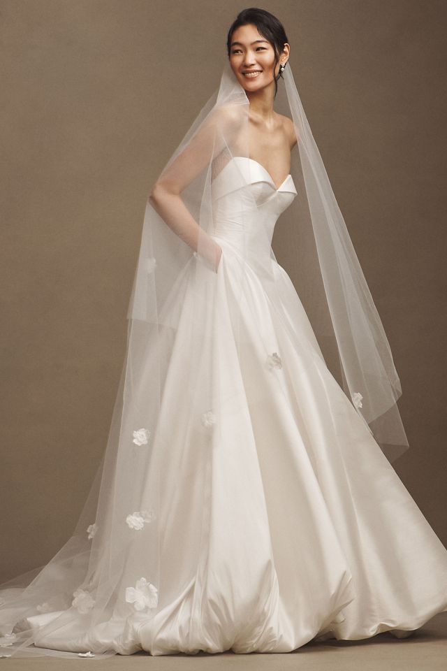Jenny Yoo Josephine Floral Appliqué Tulle Veil #3