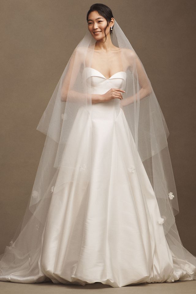 Jenny Yoo Josephine Floral Appliqué Tulle Veil #1