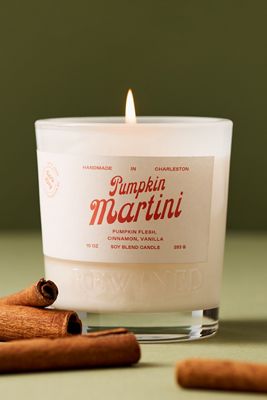 Rewined Pumpkin Martini Glass Candle