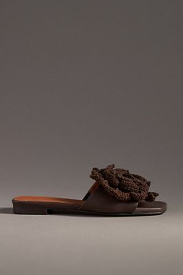 Maeve Crochet Flower Slide Sandals