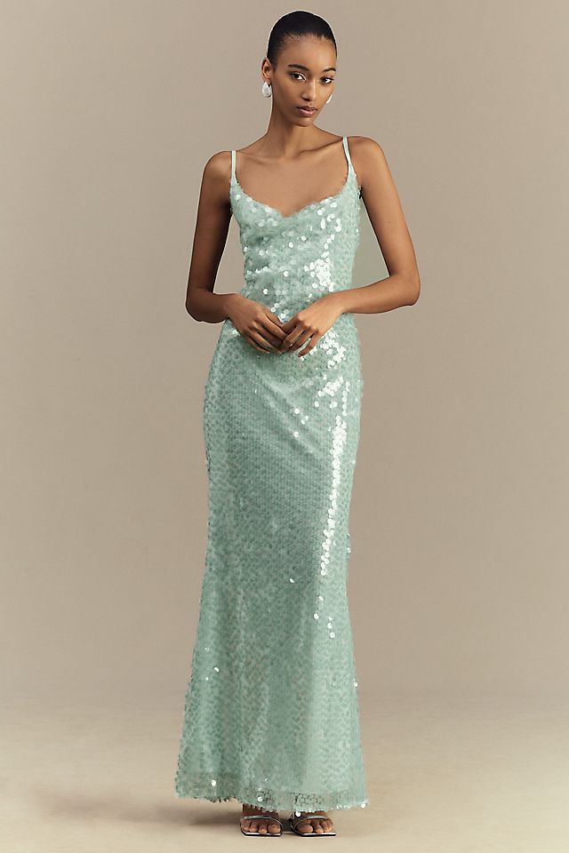 maxi sequin dress LOREN GLAM | CULT MIA Tullia Sequin Maxi Dress -