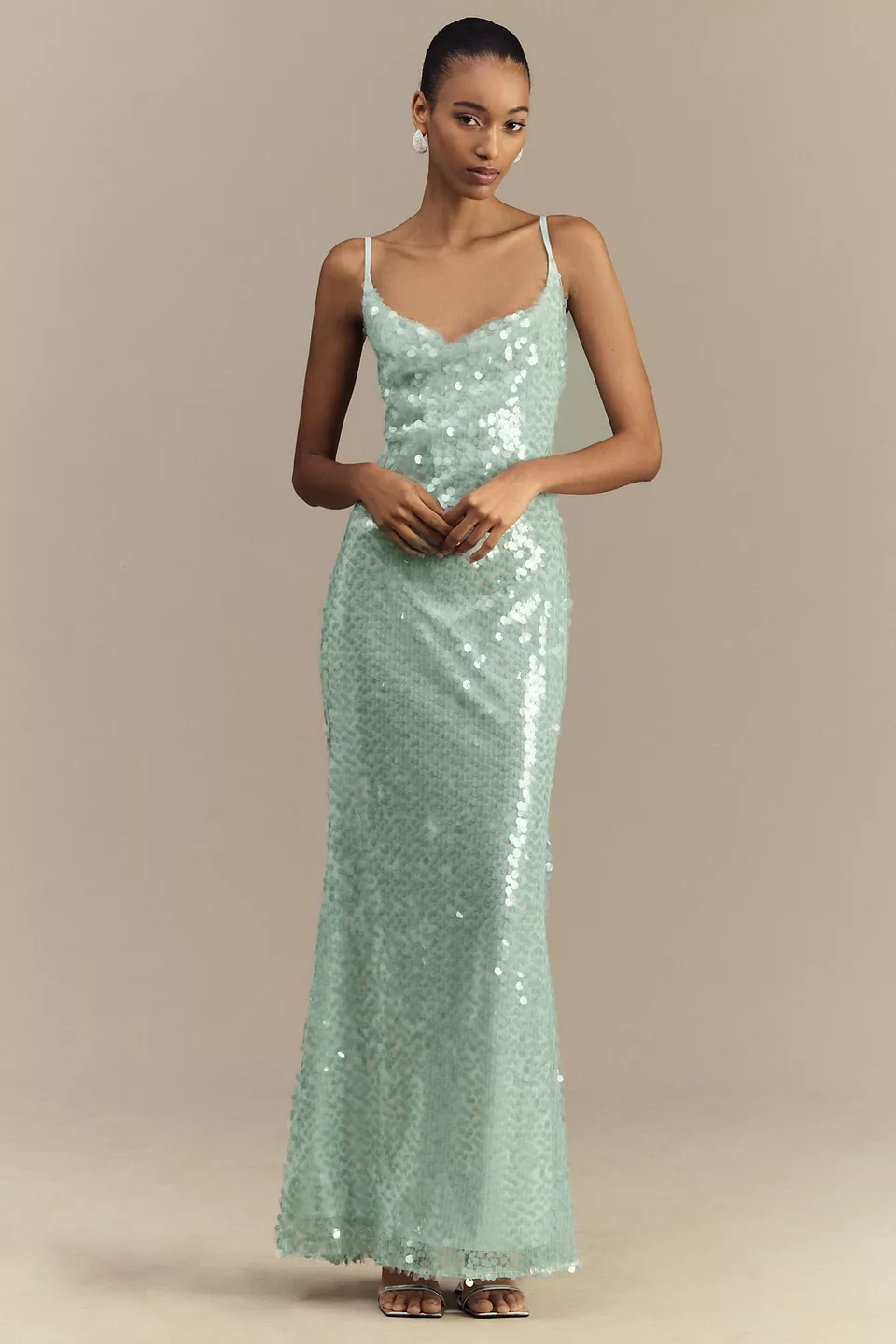 Mare Mare Kassidy Cowl-Neck Sequin Maxi Dress