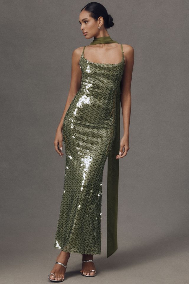 Mare Mare Kassidy Cowl-Neck Stretch Sequin Maxi Dress #1