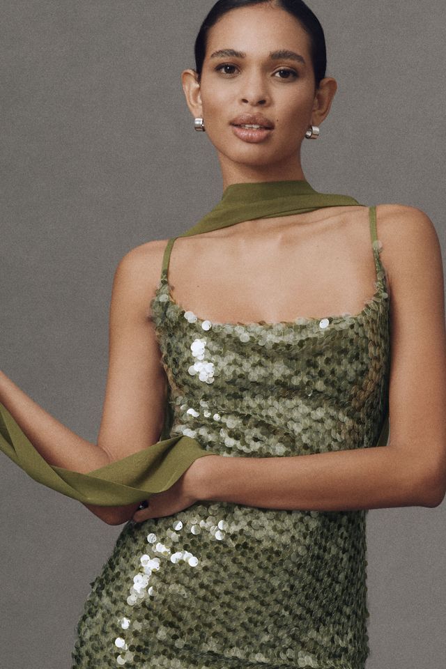 Mare Mare Kassidy Cowl-Neck Stretch Sequin Maxi Dress #3