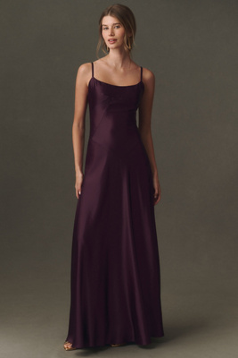 Mare Mare Emmy Satin Corset Maxi Dress In Purple