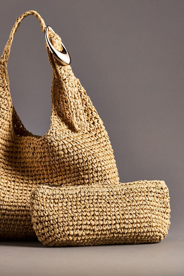 The Love Knot Slouchy Bag: Mini Buckle Raffia Edition