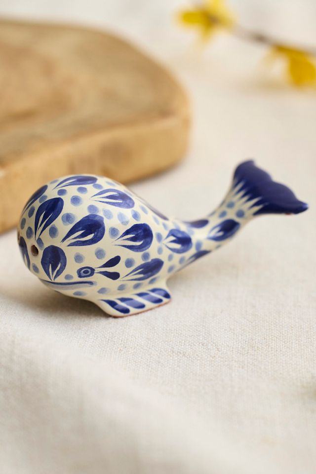Whale Terracotta Salt + Pepper Shakers #1