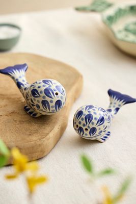 Whale Terracotta Salt + Pepper Shakers