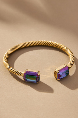Tova Charlotte Rectangle Crystal Cuff Bracelet In Purple