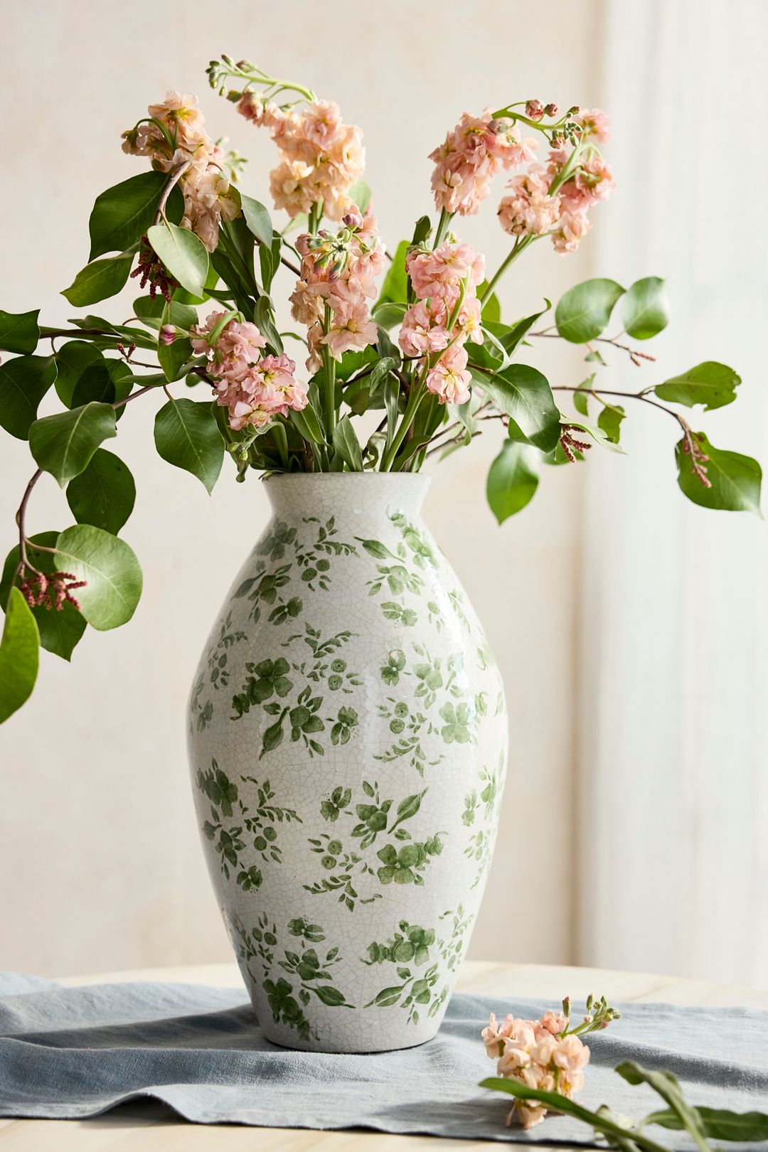 Green Chinoiserie Vase, Large - Multi, One Size