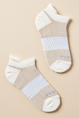 Shop Bombas Square Pattern Ankle Socks In Beige