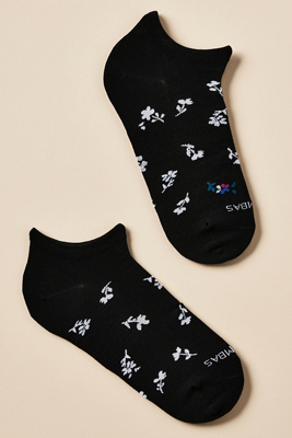 Bombas Tossed Ditsy Floral Ankle Socks In Black