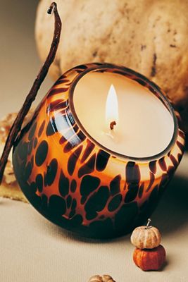 Cheena Harvest Gourmand Pumpkin & Sweet Vanilla Glass Pumpkin Candle
