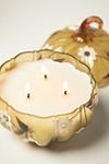 Gourmand Pumpkin Sweet Vanilla Handpainted Glass Candle