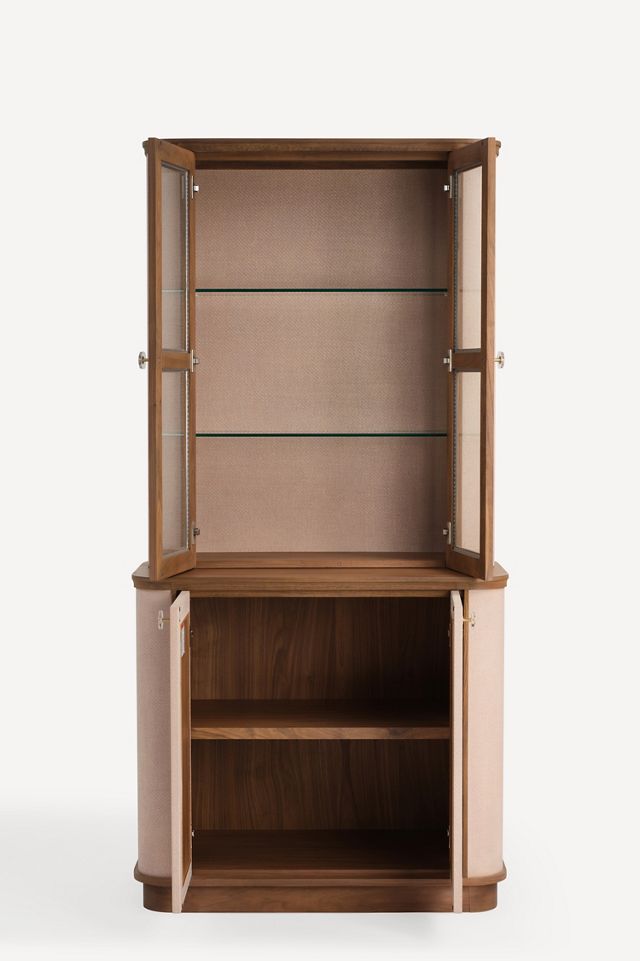 Acadia Raffia & Wood Bar Cabinet #1