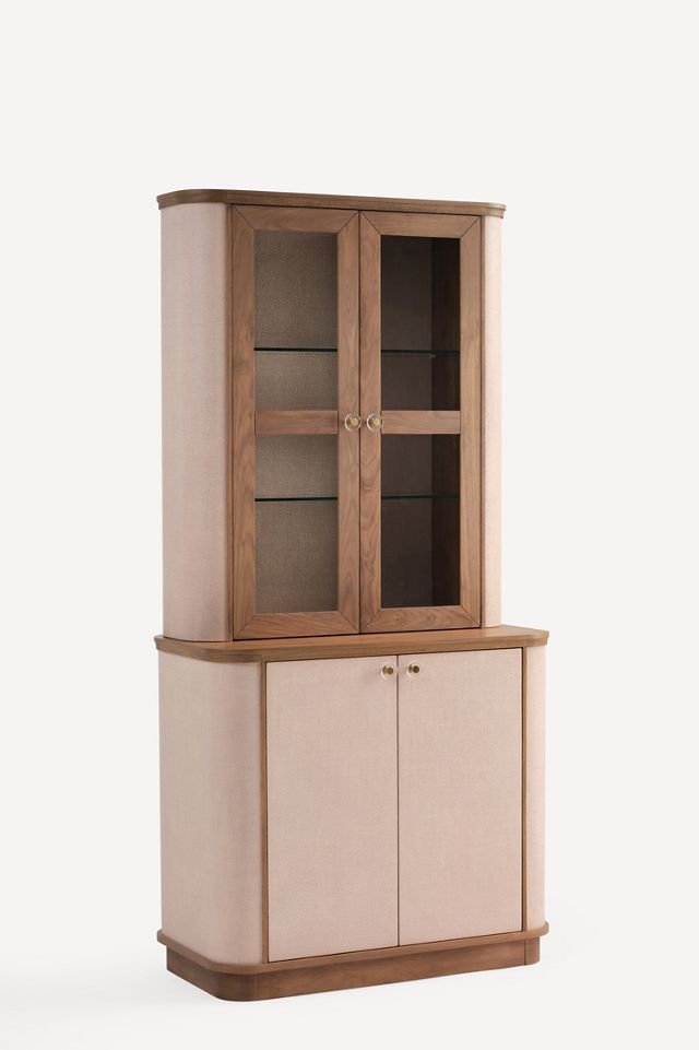 Acadia Raffia & Wood Bar Cabinet #2