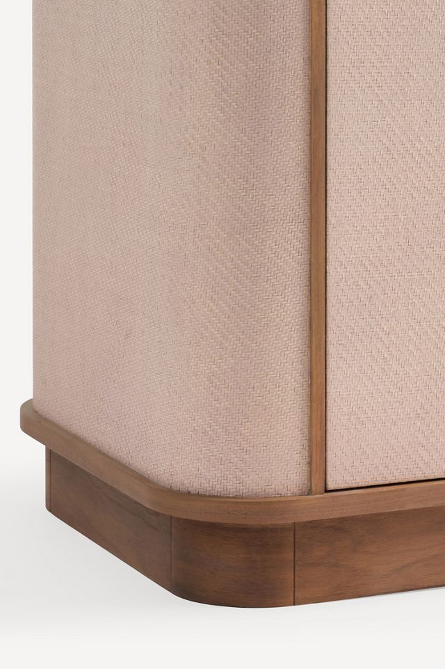 Acadia Raffia & Wood Bar Cabinet #3