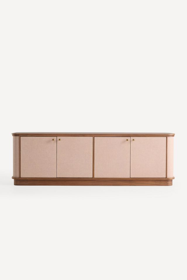 Acadia Raffia & Wood Media Cabinet #1
