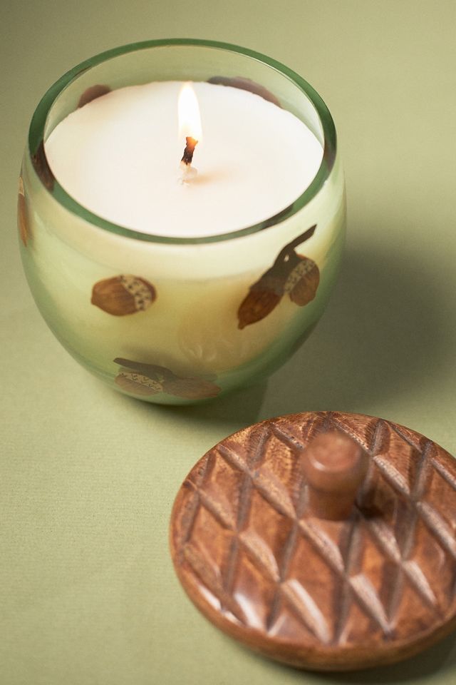 Gourmand Sweet Maple & Chai Handpainted Acorn Glass Candle #2