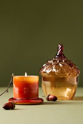 Spice Vanilla Clove Glass Acorn Cloche Candle