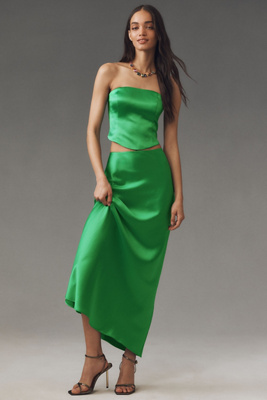 Mare Mare Evie Strapless Satin Set In Green