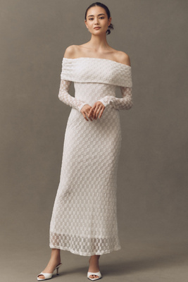 Bardot Adoni Off-the-shoulder Fitted Stretch Lace Midi Dress