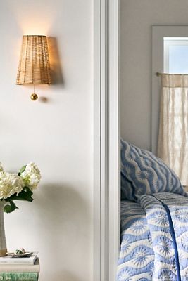 Naida Rattan Wall Sconce