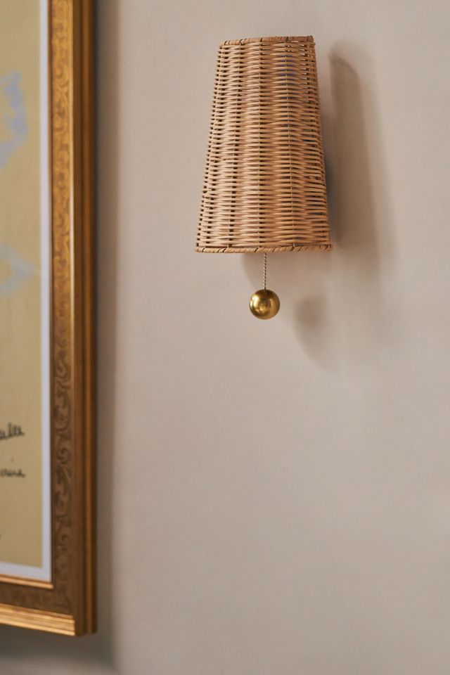 Naida Rattan Wall Sconce #2