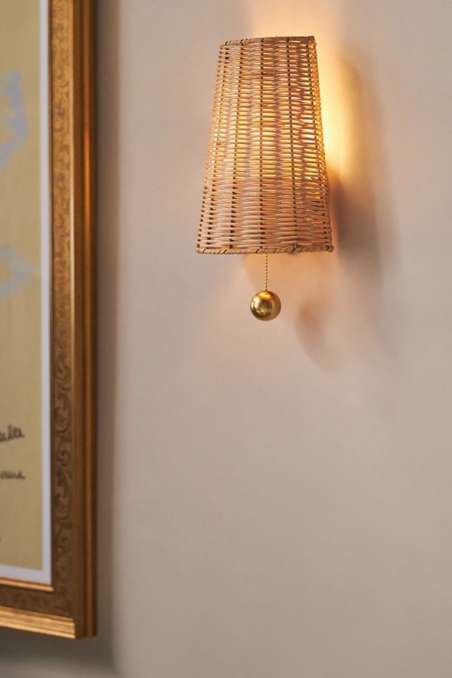 Naida Rattan Wall Sconce #1