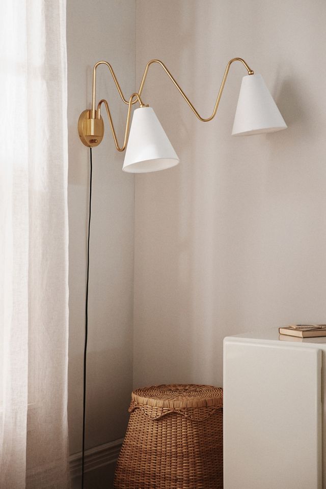 Onda Iron Double Plug-In Sconce Wall Light #1