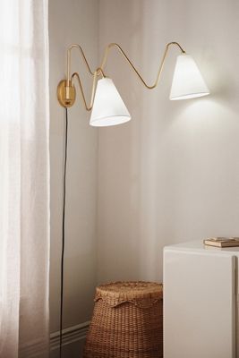 Onda Iron Double Plug-In Sconce Wall Light