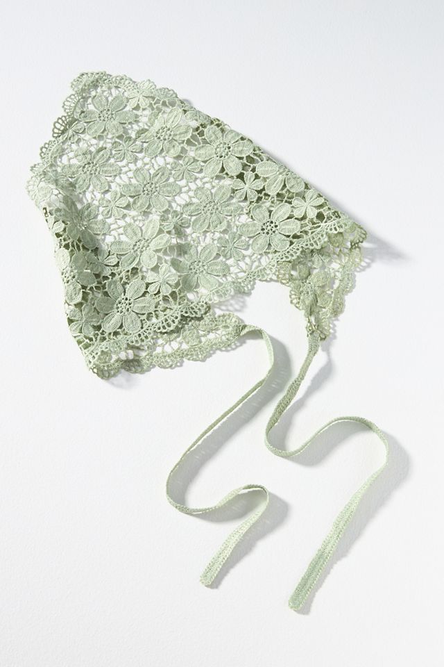 By Anthropologie Floral Crochet Hair Scarf #1